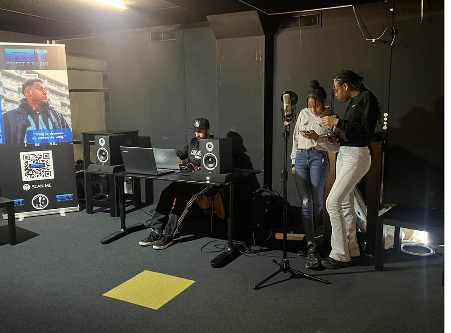 Opname in de muziekstudio